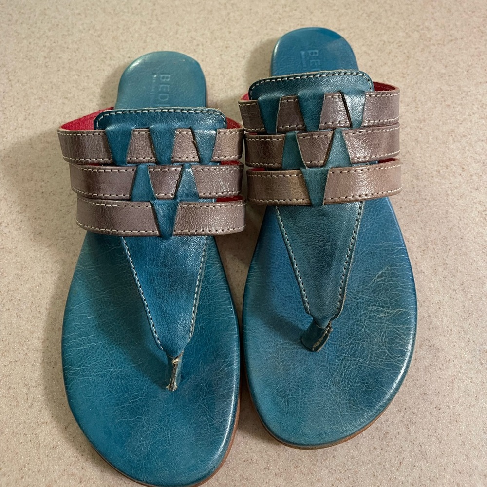 Bedstu teal/blue and gray Women's Sandals